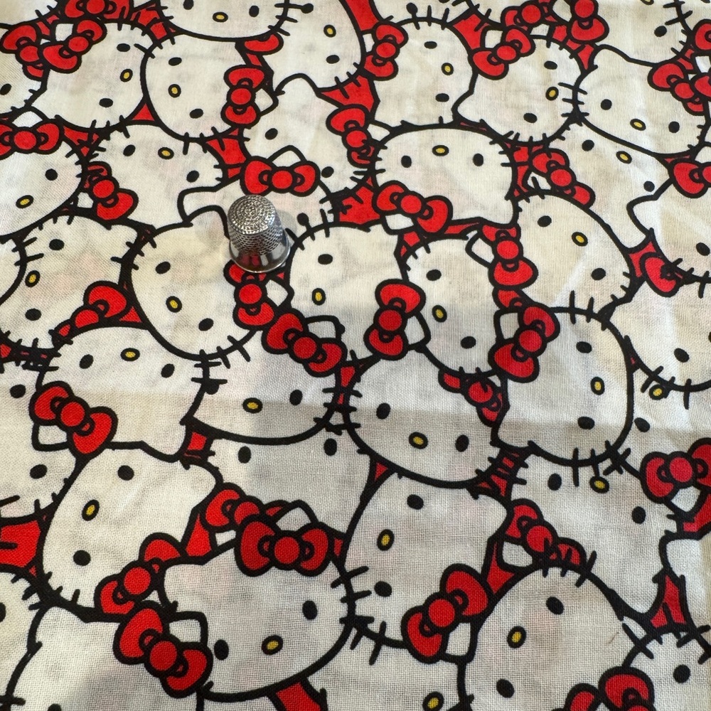 Hello Kitty Patterned Fabric red 1 yard cotton
